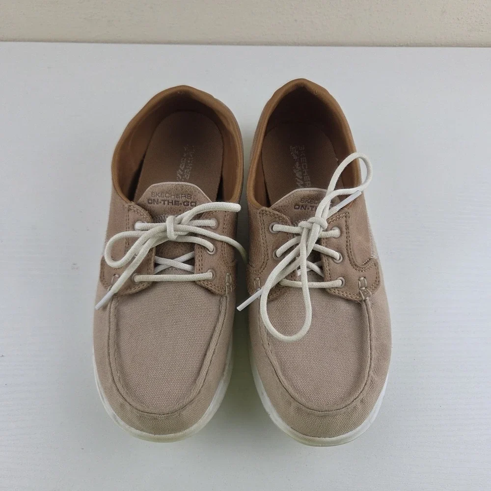 Skechers GoWalk On-The-Go Gen 5 Tan Boat Deck Casual Shoes Women's Size 8.5